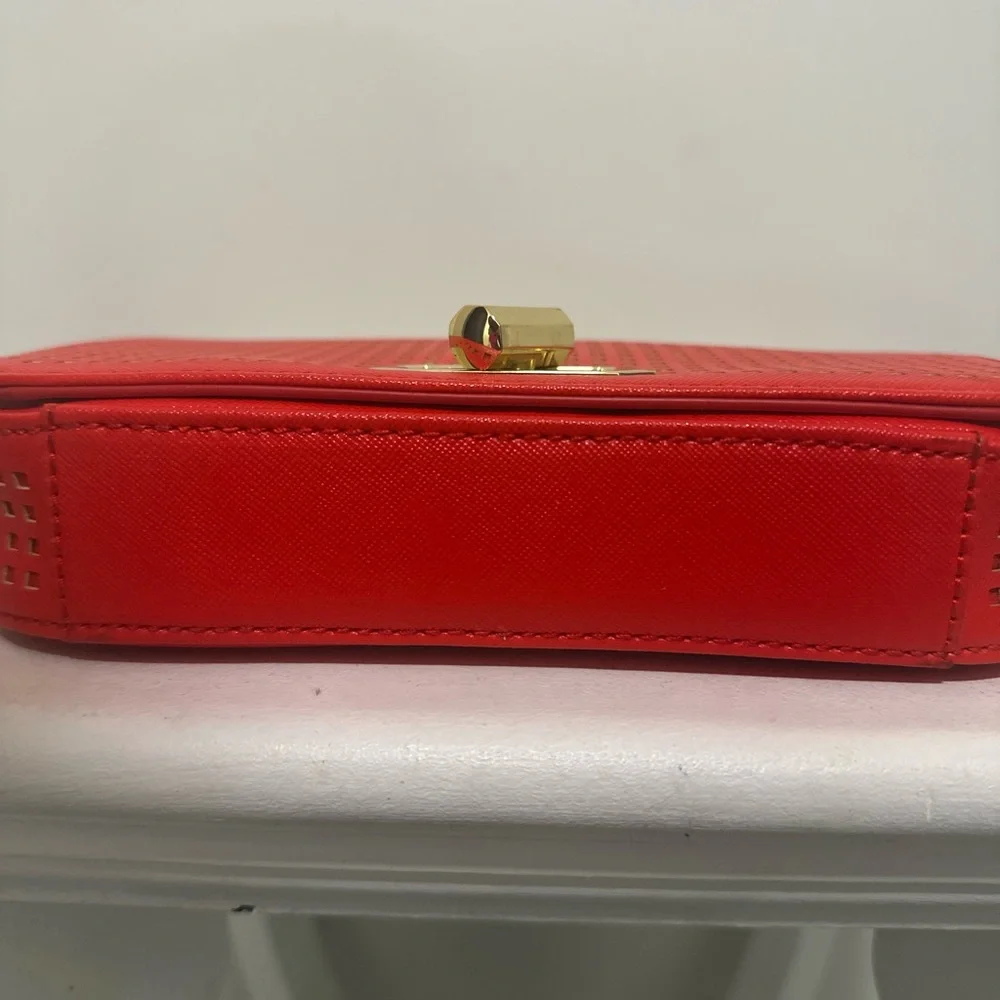 Banana Republic Red Crossbody Bag with Gold Accents - Picture 11 of 14